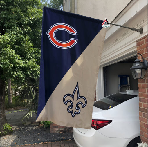 Bears vs Saints House Divided Flag, NFL House Divided Flag