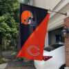Browns vs Bears House Divided Flag, NFL House Divided Flag