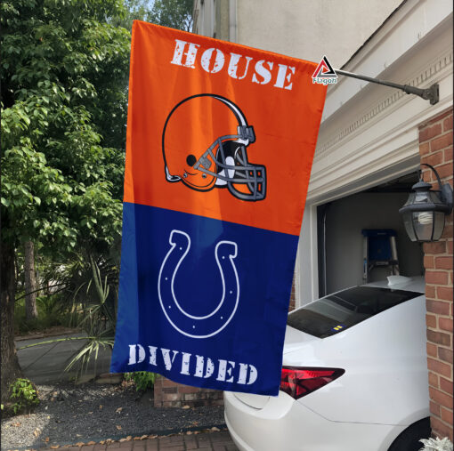 Browns vs Colts House Divided Flag, NFL House Divided Flag