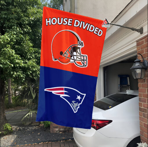 Browns vs Patriots House Divided Flag, NFL House Divided Flag