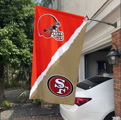 Browns vs 49ers House Divided Flag, NFL House Divided Flag