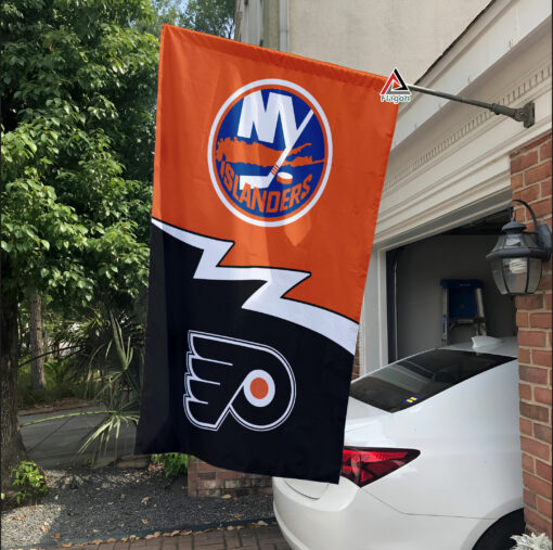 Islanders vs Flyers House Divided Flag, NHL House Divided Flag