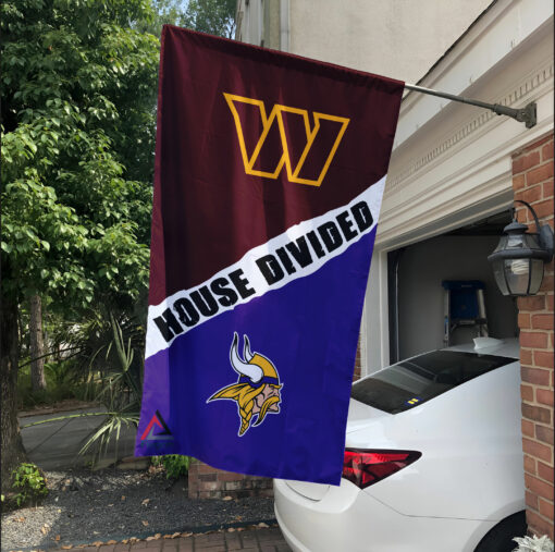 Commanders vs Vikings House Divided Flag, NFL House Divided Flag