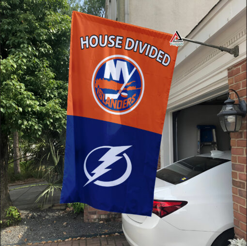 Islanders vs Lightning House Divided Flag, NHL House Divided Flag