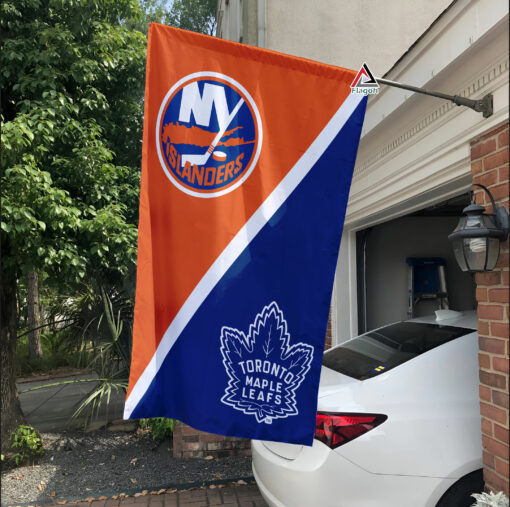 Islanders vs Maple Leafs House Divided Flag, NHL House Divided Flag