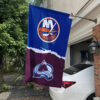 Islanders vs Avalanche House Divided Flag, NHL House Divided Flag