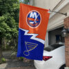 Islanders vs Blues House Divided Flag, NHL House Divided Flag