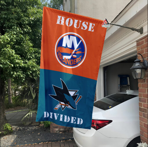 Islanders vs Sharks House Divided Flag, NHL House Divided Flag