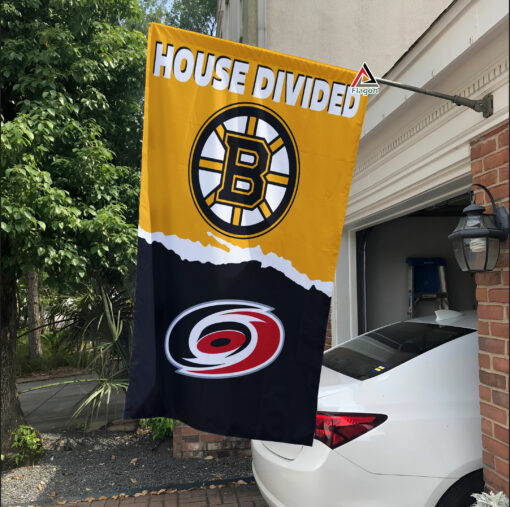 Bruins vs Hurricanes House Divided Flag, NHL House Divided Flag