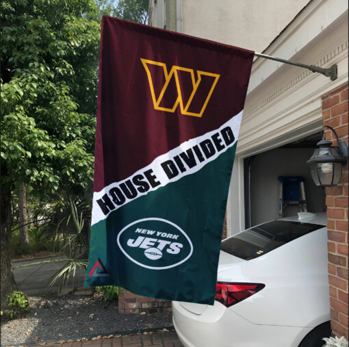 Commanders vs Jets House Divided Flag, NFL House Divided Flag