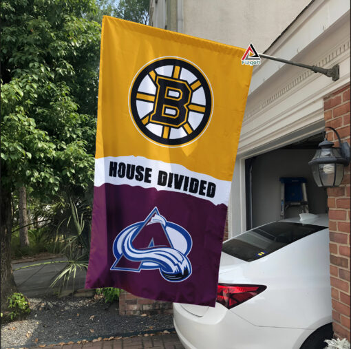 Bruins vs Avalanche House Divided Flag, NHL House Divided Flag