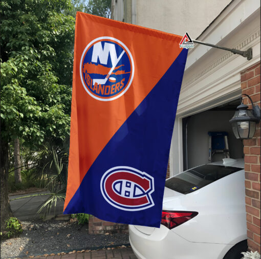 Islanders vs Canadiens House Divided Flag, NHL House Divided Flag