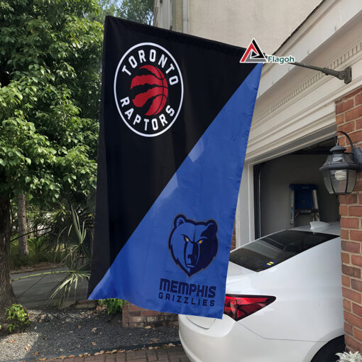 Raptors vs Grizzlies House Divided Flag, NBA House Divided Flag