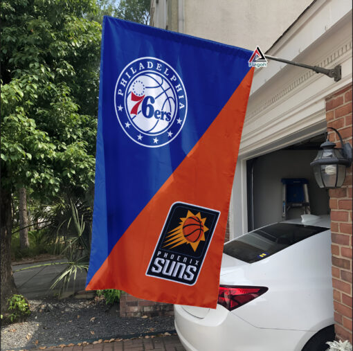 76ers vs Suns House Divided Flag, NBA House Divided Flag