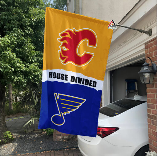 Flames vs Blues House Divided Flag, NHL House Divided Flag