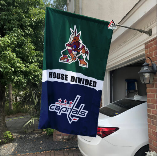 Coyotes vs Capitals House Divided Flag, NHL House Divided Flag