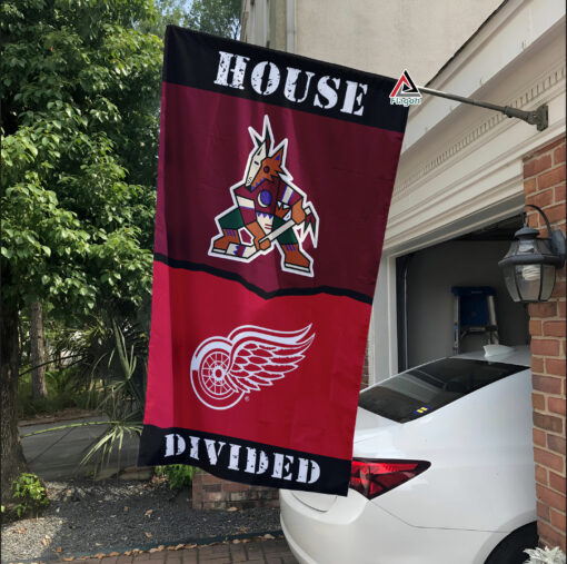 Coyotes vs Red Wings House Divided Flag, NHL House Divided Flag