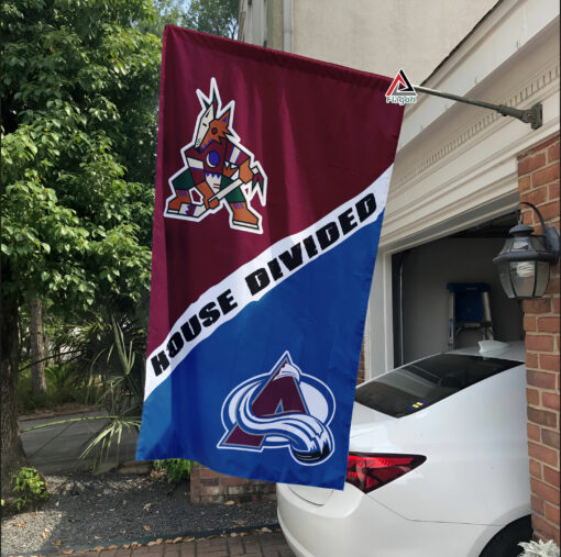 Coyotes vs Avalanche House Divided Flag, NHL House Divided Flag