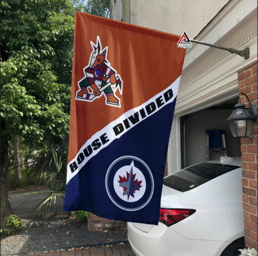 Coyotes vs Jets House Divided Flag, NHL House Divided Flag