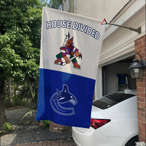Coyotes vs Canucks House Divided Flag, NHL House Divided Flag