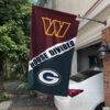 Commanders vs Packers House Divided Flag, NFL House Divided Flag, NFL House Divided Flag