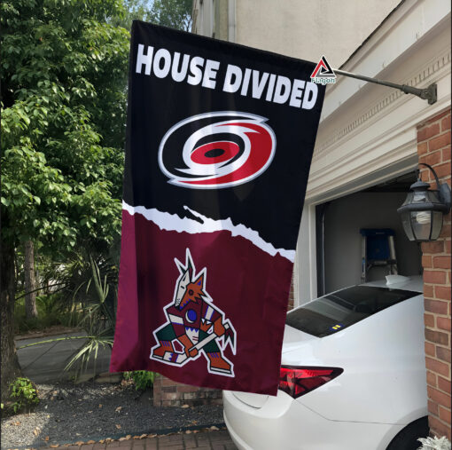 Hurricanes vs Coyotes House Divided Flag, NHL House Divided Flag