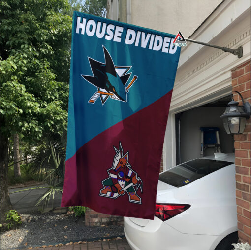 Sharks vs Coyotes House Divided Flag, NHL House Divided Flag