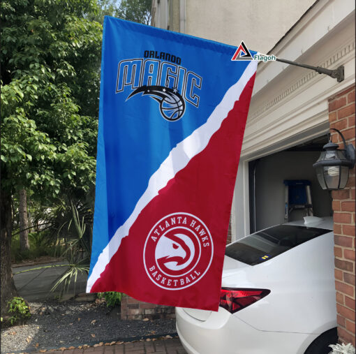 Magic vs Hawks House Divided Flag, NBA House Divided Flag