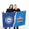 76ers vs Clippers House Divided Flag, NBA House Divided Flag