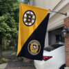 Bruins vs Penguins House Divided Flag, NHL House Divided Flag