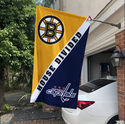 Bruins vs Capitals House Divided Flag, NHL House Divided Flag