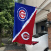 Cubs vs Reds House Divided Flag, MLB House Divided Flag, MLB House Divided Flag