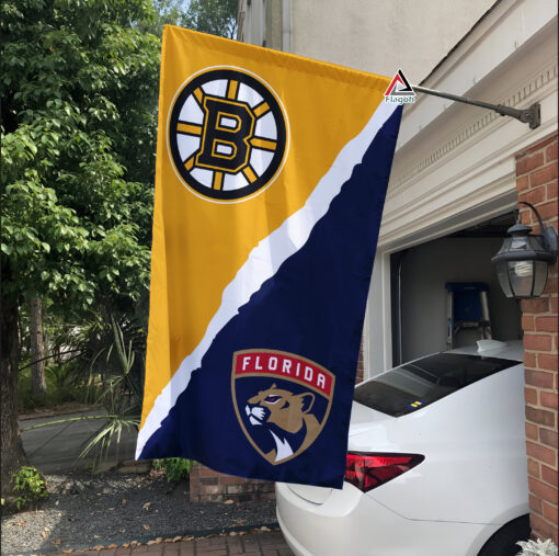 Bruins vs Panthers House Divided Flag, NHL House Divided Flag
