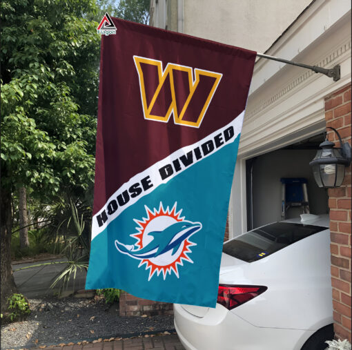 Commanders vs Dolphins House Divided Flag, NFL House Divided Flag