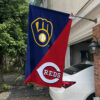 Brewers vs Reds House Divided Flag, MLB House Divided Flag, MLB House Divided Flag