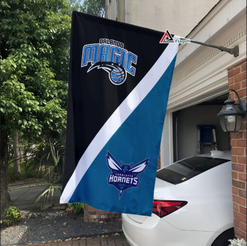 Magic vs Hornets House Divided Flag, NBA House Divided Flag