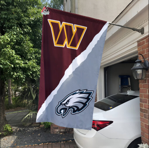 Commanders vs Eagles House Divided Flag, NFL House Divided Flag