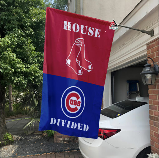 Red Sox vs Cubs House Divided Flag, MLB House Divided Flag
