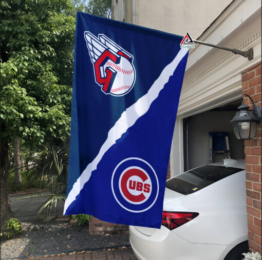 Guardians vs Cubs House Divided Flag, MLB House Divided Flag