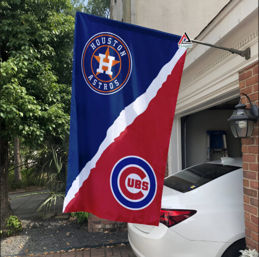 Astros vs Cubs House Divided Flag, MLB House Divided Flag