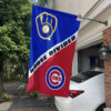 Brewers vs Cubs House Divided Flag, MLB House Divided Flag, MLB House Divided Flag