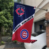 Twins vs Cubs House Divided Flag, MLB House Divided Flag, MLB House Divided Flag