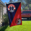 Wizards vs Trail Blazers House Divided Flag, NBA House Divided Flag