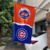 Mets vs Cubs House Divided Flag, MLB House Divided Flag, MLB House Divided Flag