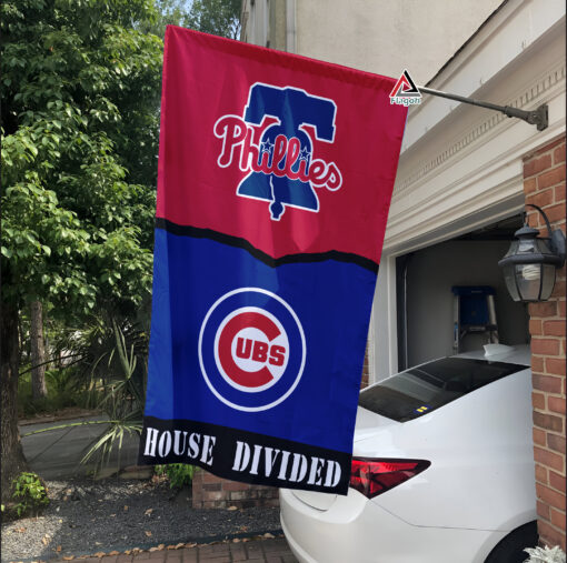 Phillies vs Cubs House Divided Flag, MLB House Divided Flag