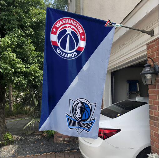 Wizards vs Mavericks House Divided Flag, NBA House Divided Flag