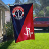 Wizards vs Rockets House Divided Flag, NBA House Divided Flag