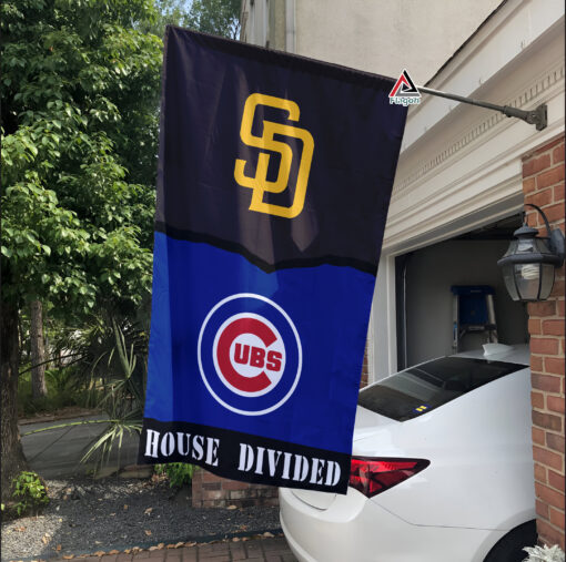 Padres vs Cubs House Divided Flag, MLB House Divided Flag