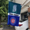 Mariners vs Cubs House Divided Flag, MLB House Divided Flag, MLB House Divided Flag