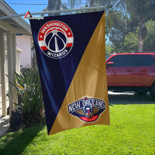 Wizards vs Pelicans House Divided Flag, NBA House Divided Flag